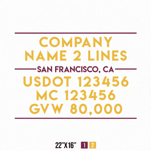 Truck Door Decal Location USDOT MC GVW