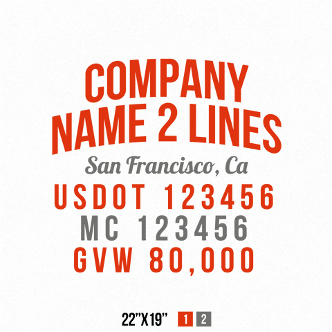 Truck Door Decal Location USDOT MC GVW