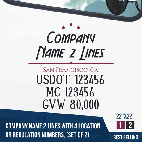 Truck Door Decal Location USDOT MC GVW