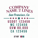 Truck Door Decal Location USDOT MC GVW CA