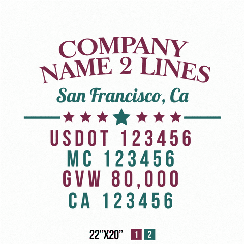 Truck Door Decal Location USDOT MC GVW CA