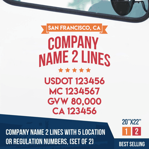 Truck Door Decal Location USDOT MC GVW CA