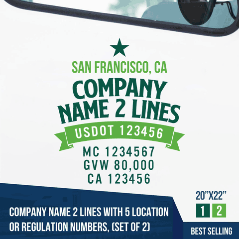 Truck Door Decal Location USDOT MC GVW CA