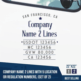 Truck Door Decal Location USDOT MC GVW CA