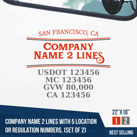 Truck Door Decal Location USDOT MC GVW CA