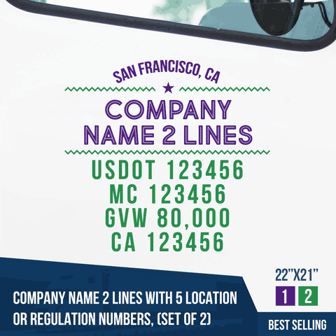 Truck Door Decal Location USDOT MC GVW CA