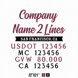Truck Door Decal Location USDOT MC GVW CA