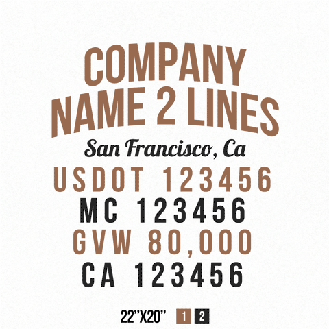 Truck Door Decal Location USDOT MC GVW CA