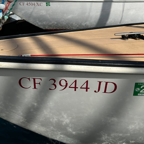 boat registration number decal