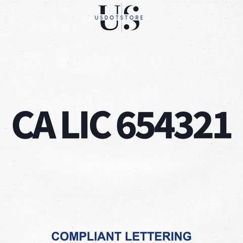 CA LIC number decal