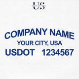 company name, location & usdot decal sticker
