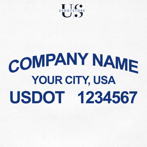 company name, location & usdot decal sticker