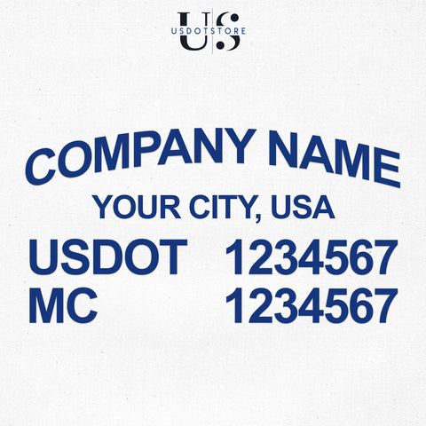 company name, location, usdot & mc decal sticker