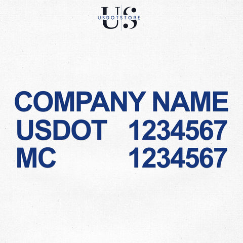 company name with usdot, mc number decal sticker