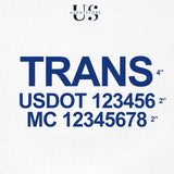 transport company name with usdot mc decal