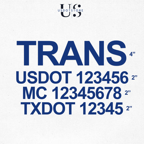 transport company name with usdot mc txdot decal