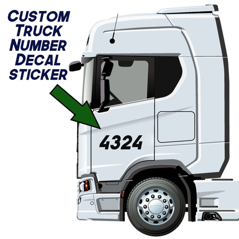custom truck number decal sticker