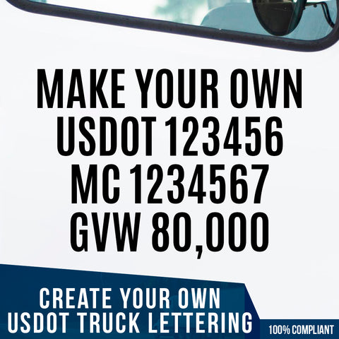 make your own usdot truck lettering