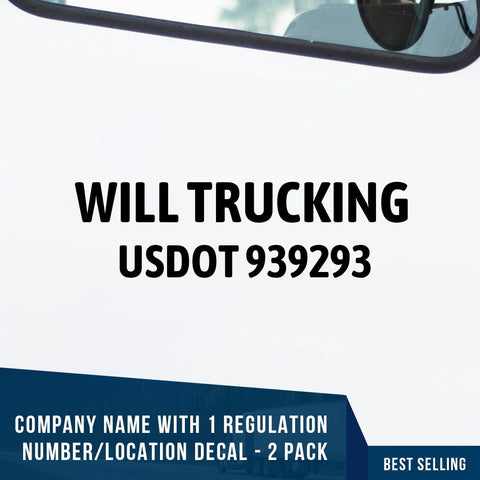 2 Line company name decal with usdot number