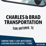 Company Name Truck Decal