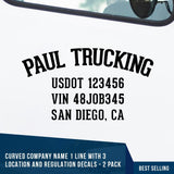 Company Name Truck Decal