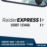 Company Name 1 Line + 1 Location or Regulation Number Decal, (Set of 2)