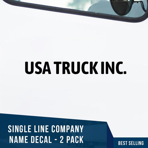 Company Name 1 line of text decal