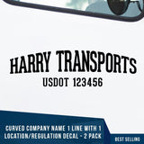 Company Name Truck Decal with USDOT