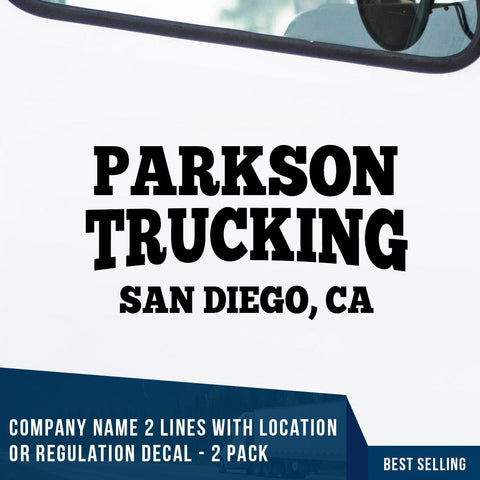 Company Name Truck Decal with location 