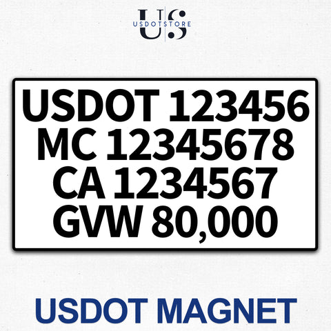 usdot mc ca gvw magnet