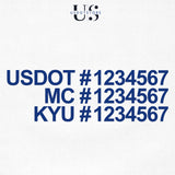 usdot mc kyu number decal sticker