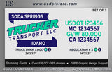 Door Company Name with USDOT,MC,GVW Number Decal