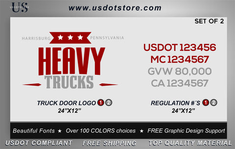  Truck Door Decal with USDOT & MC