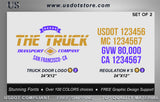 Door Company Name with USDOT,MC,GVW Number Decal