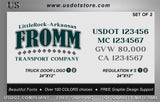 Door Company Name with USDOT,MC,GVW Number Decal