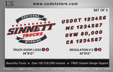 Door Company Name with USDOT,MC,GVW Number Decal