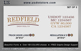 Door Company Name with USDOT,MC,GVW Number Decal