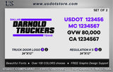 Door Company Name with USDOT,MC,GVW Number Decal
