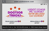Door Company Name with USDOT,MC,GVW Number Decal