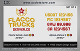 Door Company Name with USDOT,MC,GVW Number Decal