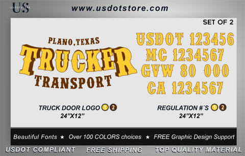  Company Name with USDOT,MC,GVW Number Decal Sticker