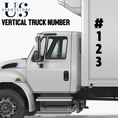 vertical truck number decal sticker